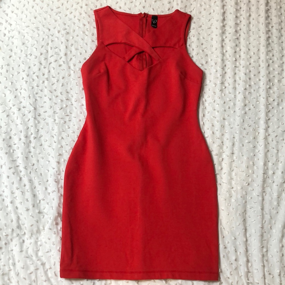Red party dress